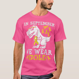 Camiseta Em setembro Vestimos O Cancer Da Infância Dourado 
