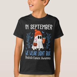 Camiseta Em setembro Vestimos O Cancer Da Próstata Azul Cla