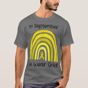 Camiseta Em setembro Vestimos o Cancer de infância Dourada 