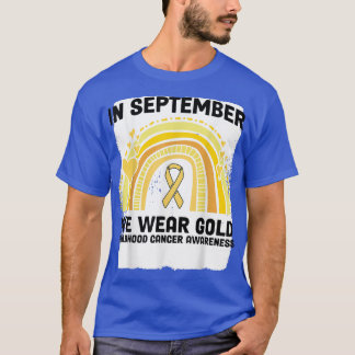 Camiseta Em setembro Vestimos o Cancer de infância Dourada 
