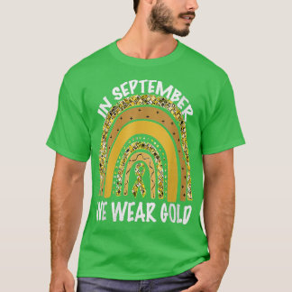 Camiseta Em setembro Vestimos o Cancer de infância Dourada 