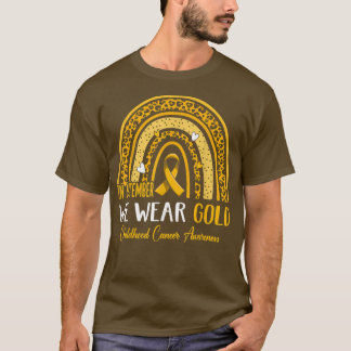 Camiseta Em setembro Vestimos o Cancer de infância Dourada 