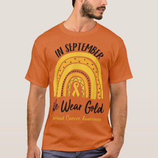 Camiseta Em setembro Vestimos o Cancer de infância Dourada 