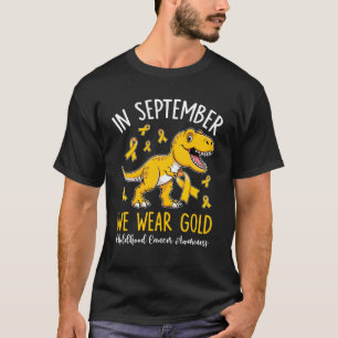 Camiseta Em setembro Vestimos o Cancer de infância Dourada 