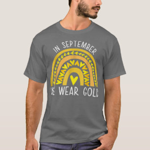 Camiseta Em setembro Vestimos o Cancer de infância Dourada