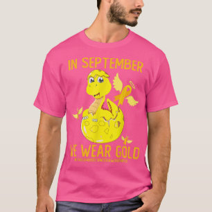 Camiseta Em setembro Vestimos o Cancer de infância Dourada