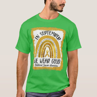 Camiseta Em setembro Vestimos o Cancer Dourado da Infância 
