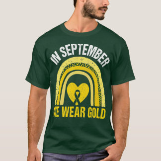 Camiseta Em setembro Vestimos o Cancer Dourado da Infância