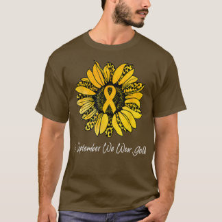 Camiseta Em setembro Vestimos o Cancer Dourado da Infância 