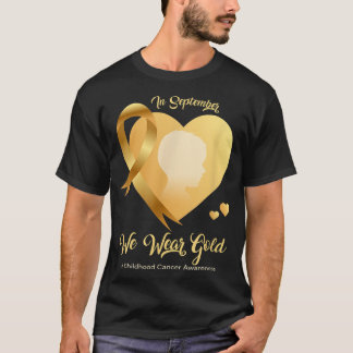 Camiseta Em setembro Vestimos O Cancer Dourado Da Infância 