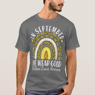 Camiseta Em setembro Vestimos o Dourado Leopard Rainbow Chi