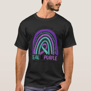 Camiseta Em setembro, Vestimos O Suicídio De Teal E Roxo
