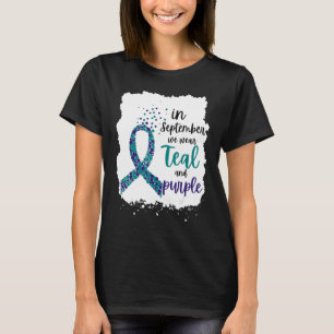 Camiseta Em setembro, Vestimos Preve Suicídios Teais e Roxo