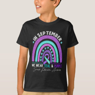 Camiseta Em Setembro, Vestimos Suicídio De Fita Roxal Teal