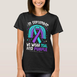 Camiseta Em Setembro, Vestimos Suicídio De Fita Roxal Teal