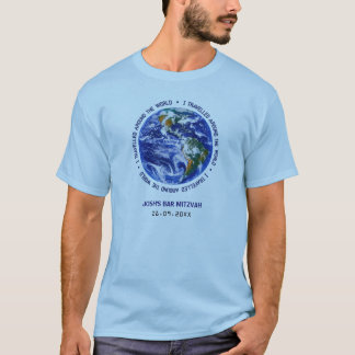 Camiseta Em todo o mundo bastão viajado Mitzvah do bar