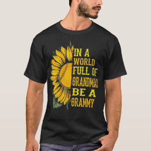 Camiseta em Um Cheio Mundial de Avós Seja um Grammy basebal