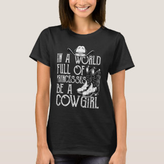 Camiseta Em Um Cheio Mundial De Princesas, Seja Uma Garota 