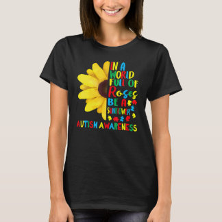 Camiseta Em Um Cheio Mundial De Rosas Ser Um Autismo De Gir
