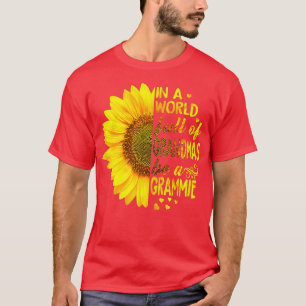 Camiseta Em um cheio mundial de vovó, seja Grammie Sunflowe