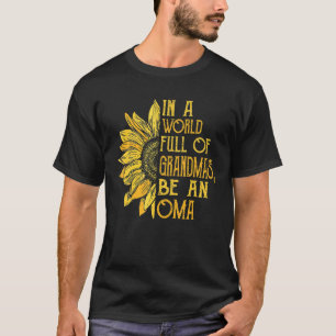 Camiseta Em Um Cheio Mundial, Vovó Seja Oma Sunflower Tee