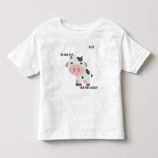 Camiseta "Em um ouvido..." Cow Pun Personalizável