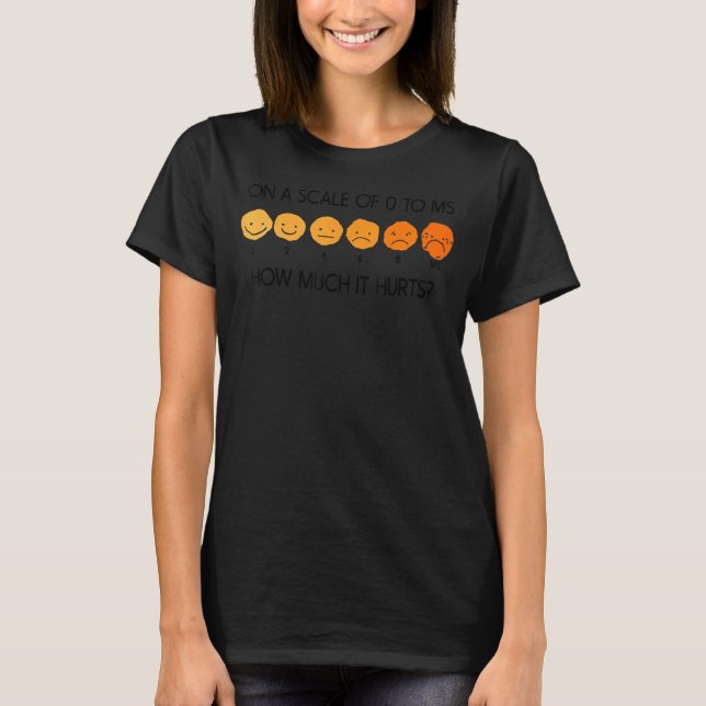 Camiseta Em Uma Escala De 0 A Ms Quanto Dói Múltiplos S (Frente)