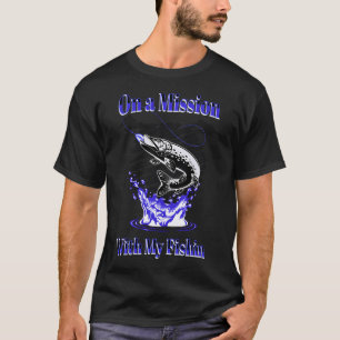 Camiseta Em uma Missão com Minha Coleção de Pesca
