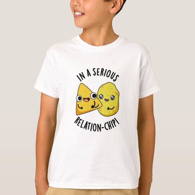 Camiseta Em Uma Relação Séria-chip Piada de Comida Divertid (Frente)