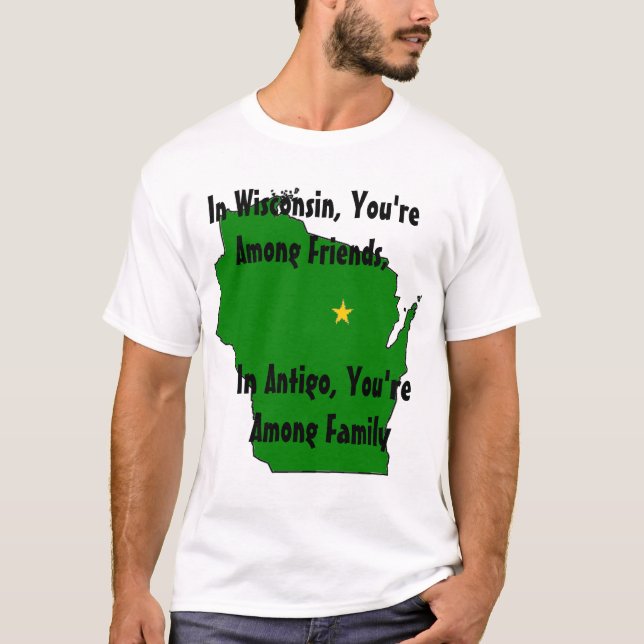 Camiseta Em Wisconsin, você está entre amigos,… (Frente)
