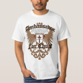 Camiseta Embaixador Para Cristo, verso da bíblia dos