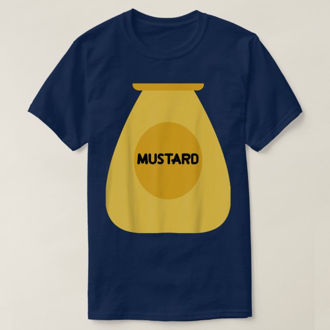 Camiseta Embalagem de Garrafa de Mostarda Fosse de Hallowee (Frente do Design)