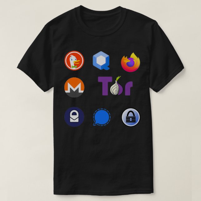 Camiseta Embalagem do adesivo de privacidade Sinal Firefox  (Frente do Design)