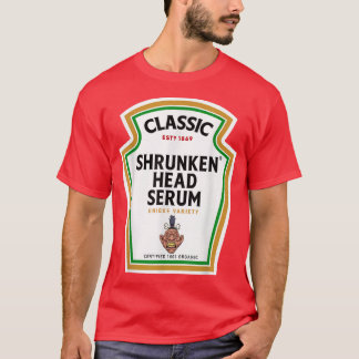 Camiseta Embalagem Halloween Frasco Cabeça Encolhida Soro P