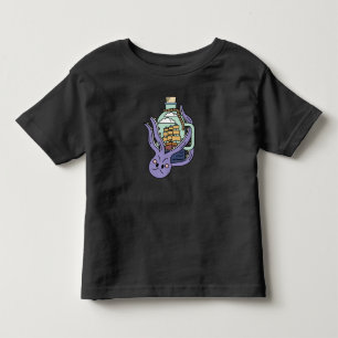 Camiseta Embalagem Num Frasco Com Octopus