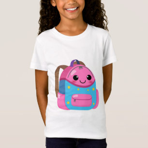 Camiseta Embalagem Traseira Rosa Para Sua Filha