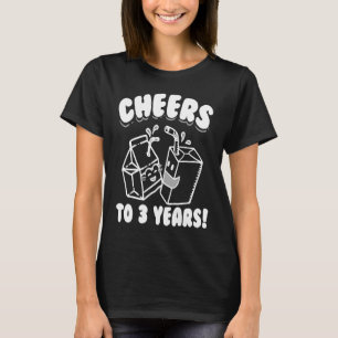 Camiseta Embalagens De aniversário de 3 anos Bebida Cuja Cr