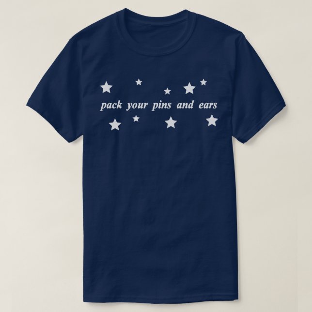 Camiseta embale os seus pinos e orelhas (Frente do Design)