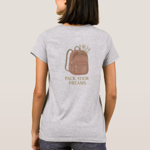 Camiseta Embale Seus Sonhos – Design de Mochila Boho