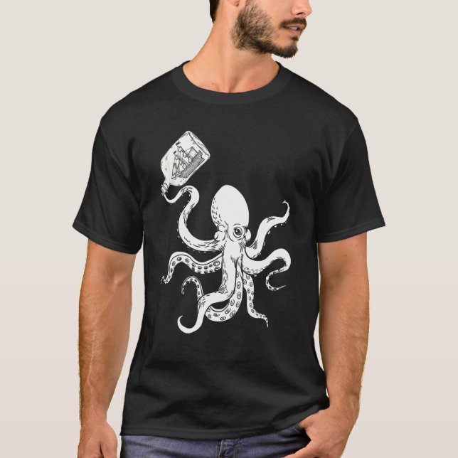 Camiseta Embarcação De Clipper Octopus No Navio De Tatuagem (Frente)
