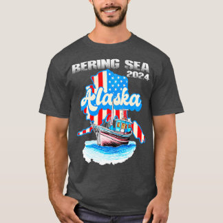 Camiseta Embarcação De Pesca Do Alasca Peixes Do Mar Do Ala