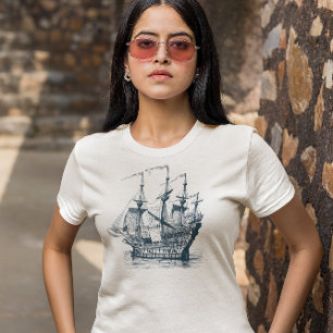 Camiseta Embarcação náutica vintage à vela