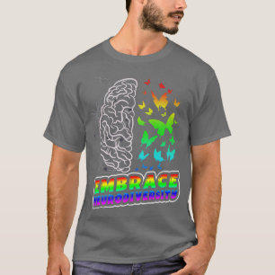 Camiseta Embarcar Neurodiversidade Autismo ADHD ASD Rainbow