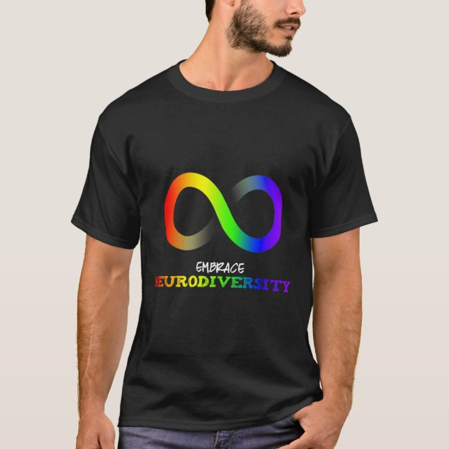 Camiseta Embarcar Neurodiversity Autism Asd Adhd Rainbow In (Frente)