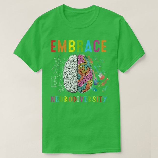 Camiseta Embarque a neurodiversidade cerebral Embarque ADHD (Frente do Design)