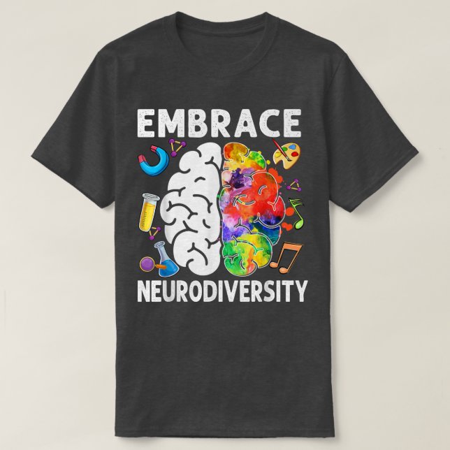 Camiseta Embarque a neurodiversidade cerebral Embarque ADHD (Frente do Design)
