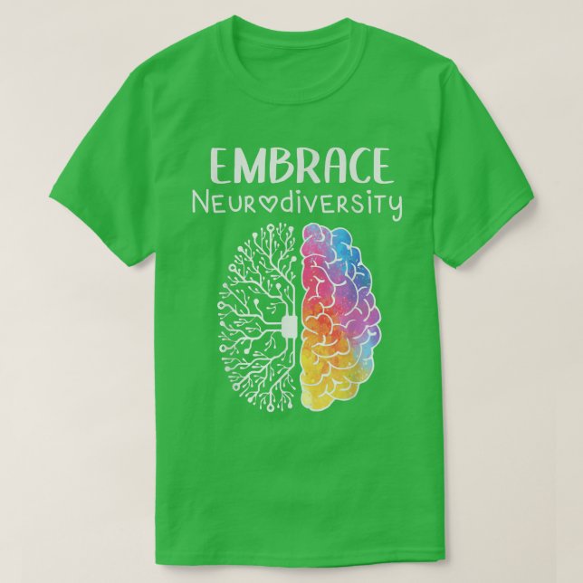 Camiseta Embarque a neurodiversidade cerebral Embarque ADHD (Frente do Design)