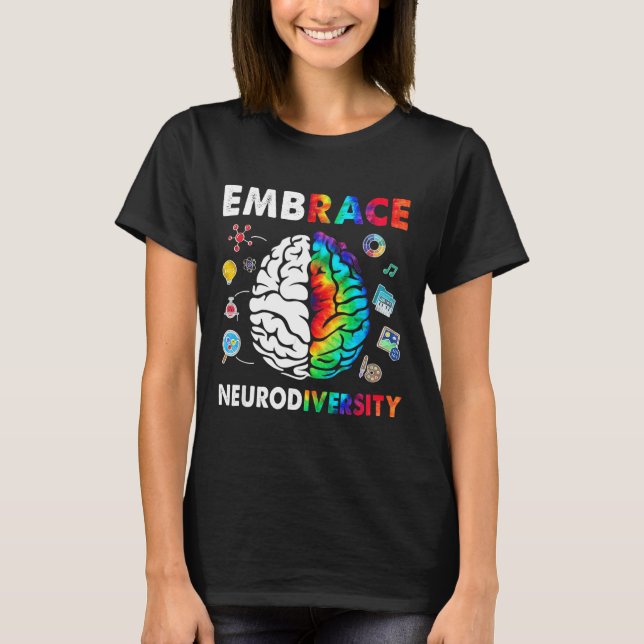Camiseta Embarque a neurodiversidade cerebral Embarque Adhd (Frente)