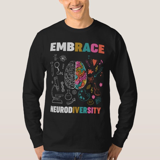 Camiseta Embarque a neurodiversidade cerebral Embarque Adhd (Frente)