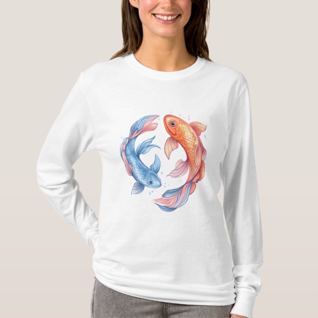 Camiseta Emblem de Peixes etéreos (Frente)